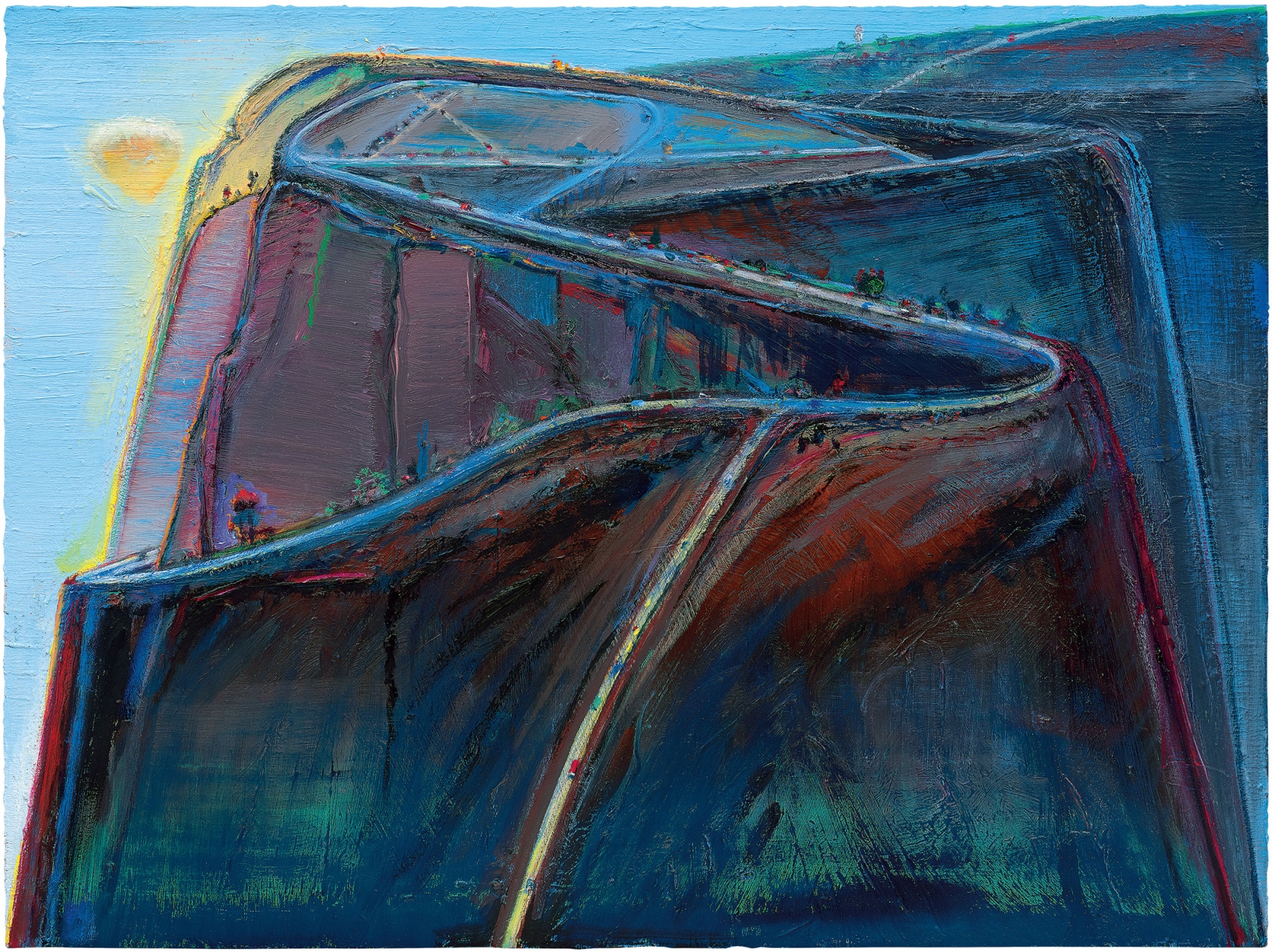 Wayne Thiebaud - Mountain Roads, datant de 2010